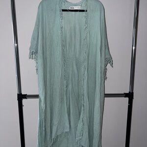 Zara Mint Green Fringe Cover Up